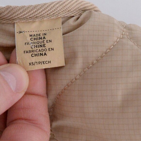 Levi's Marlowe Oversized Cream & Tan Reversible Sherpa Quilted Jacket  XS - Picture 14 of 14